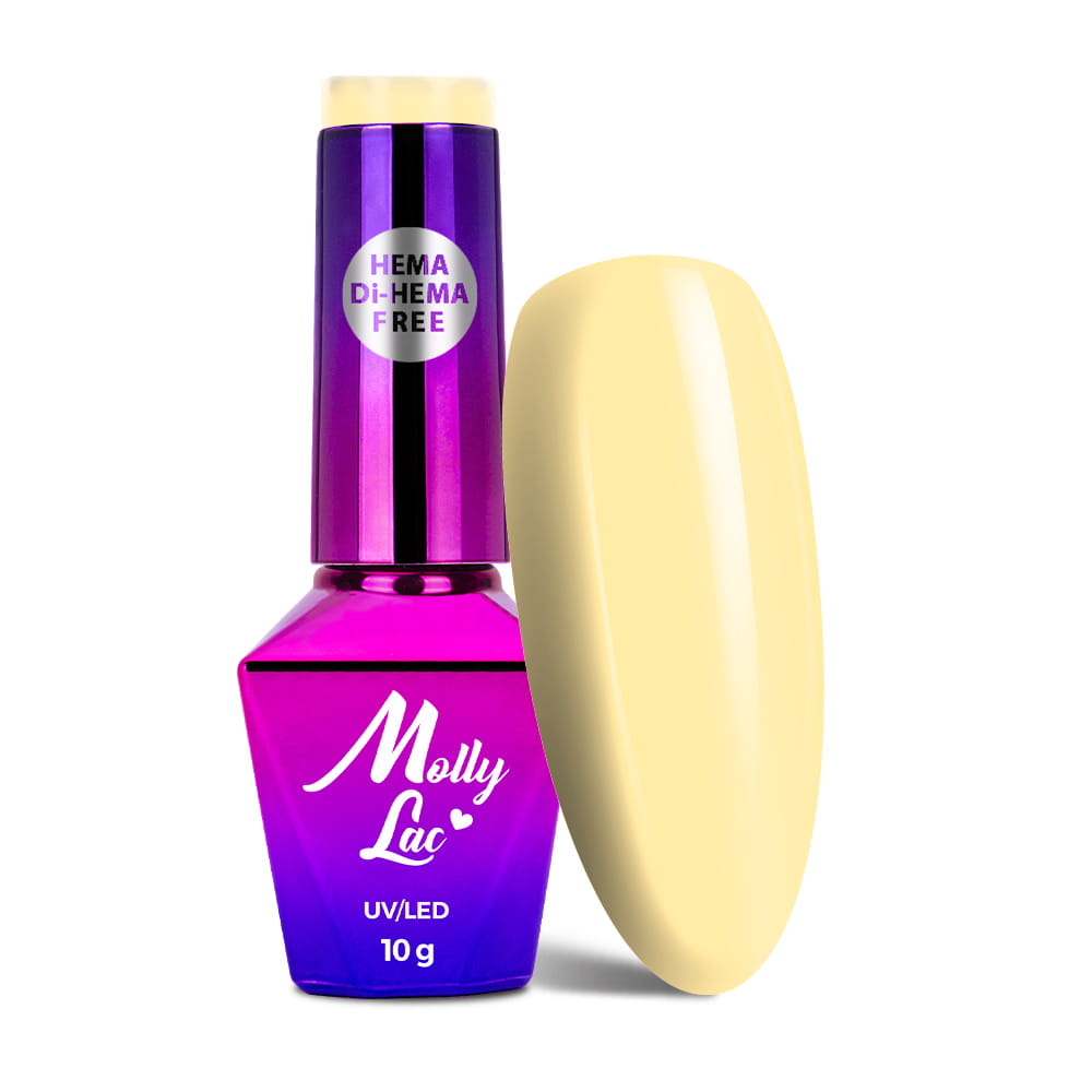 Lakier hybrydowy LED/UV Gel Polish MollyLac Power Flower Nr 720 Yellow daffodil HEMA/Di-HEMA Free 10g