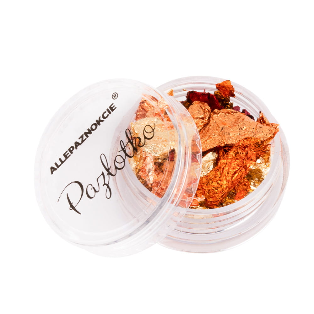 Pazłotko dwustronne Flame Allepaznokcie ultracienka folia chrom w płatkach do zdobień słoiczek 3 ml Nr 11