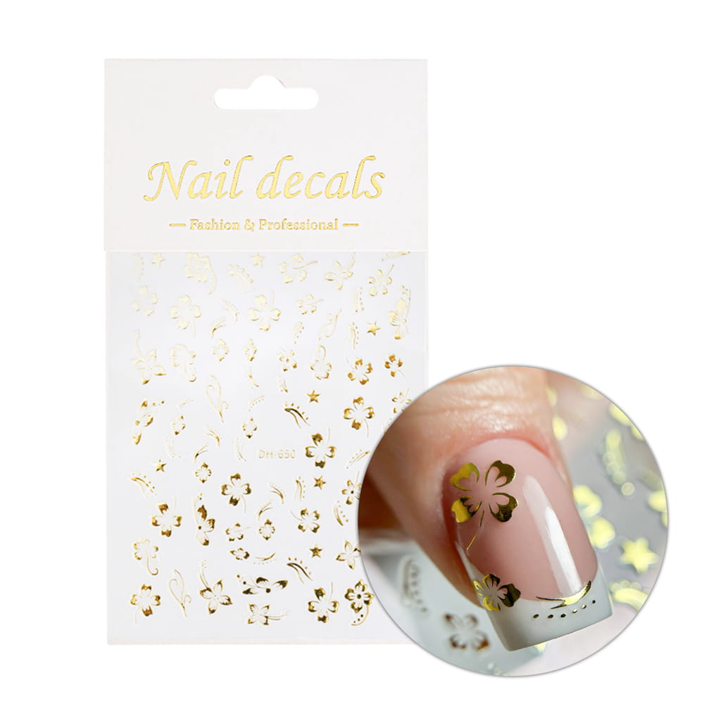 Naklejki do paznokci samoprzylepne kwiaty DH-650