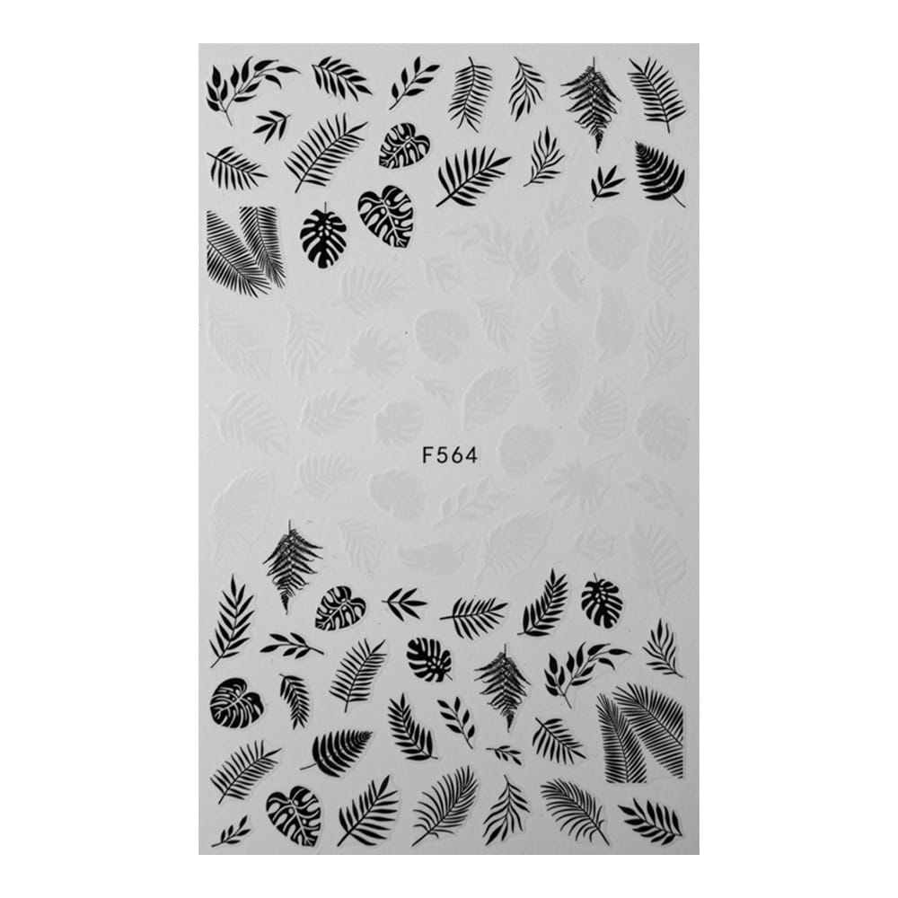 Naklejki do paznokci cienkie samoprzylepne liście F564