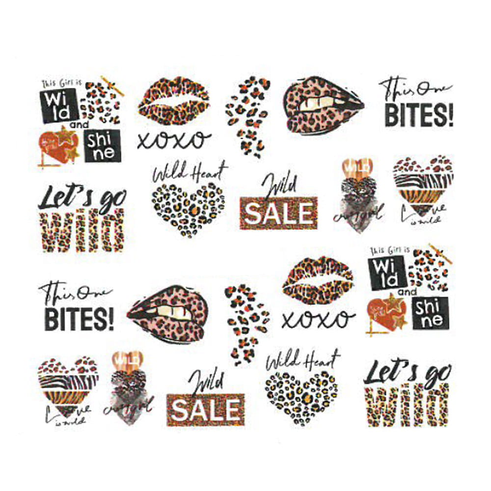 Naklejki wodne do paznokci napisy panterka BN-2282