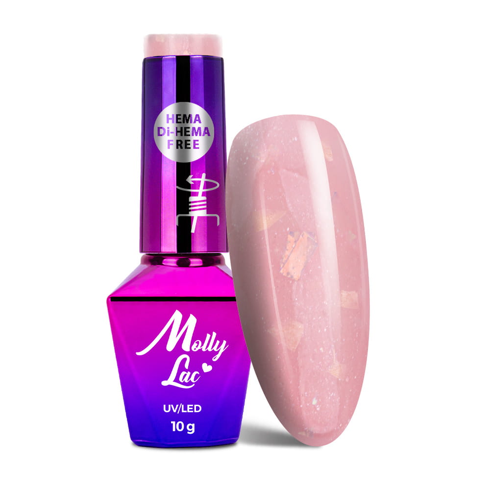 Lakier hybrydowy LED/UV Gel Polish MollyLac Sparkling French Nr 701 Wedding party HEMA/Di-HEMA Free 10 g
