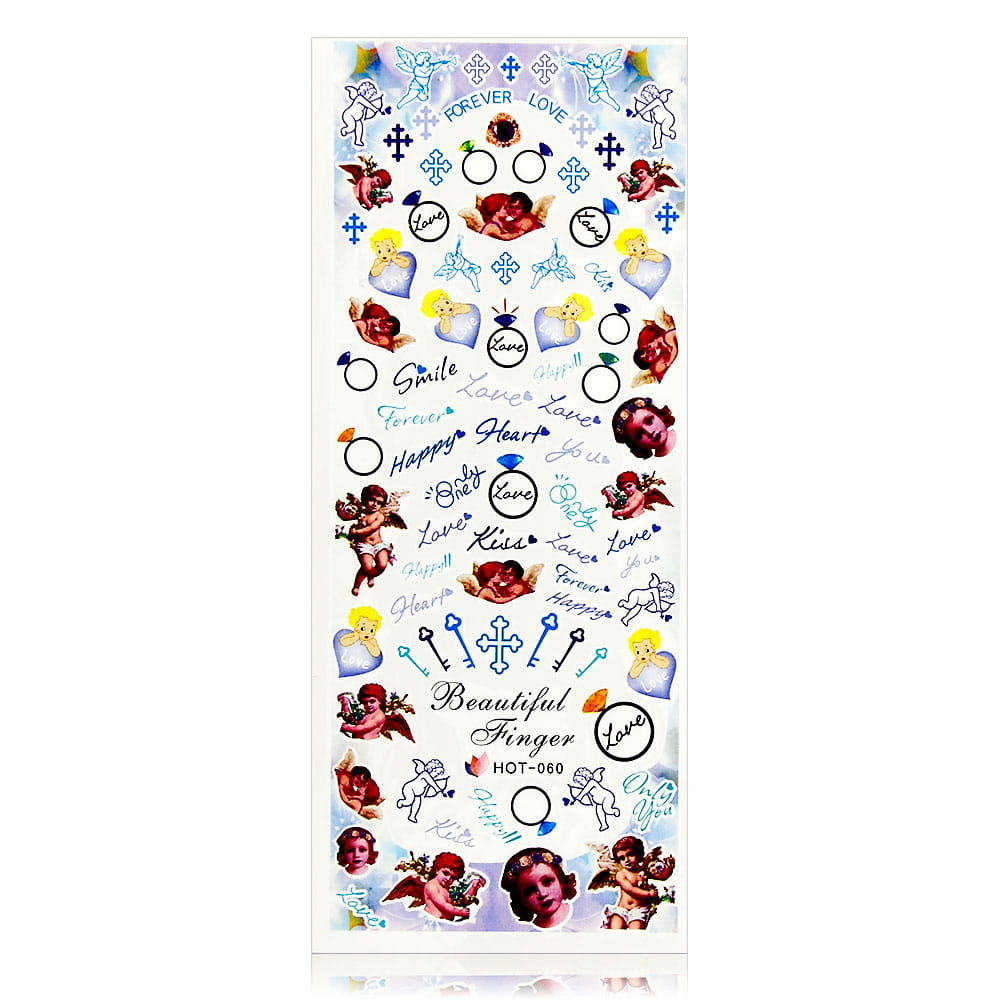 Naklejki wodne do paznokci arkusz 12,5 x 5,5 cm hot Nr 060