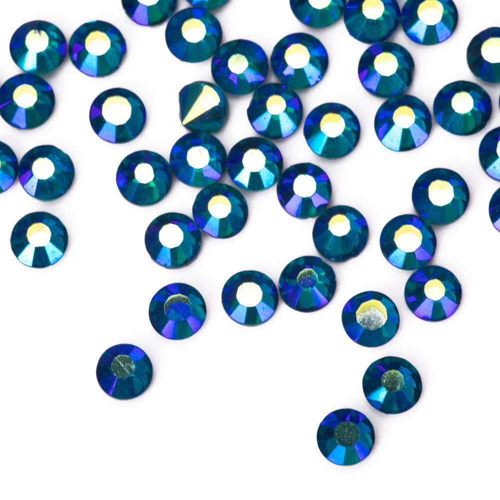 Cyrkonie do paznokci szklane SS10 Blue Zircon AB ok.50 szt