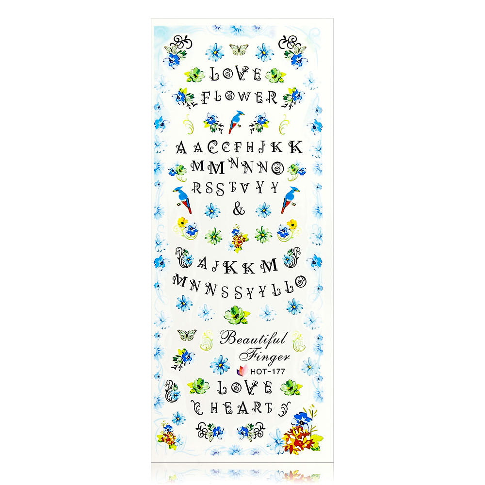 Naklejki wodne do paznokci arkusz 12,5 x 5,5 cm hot Nr 177