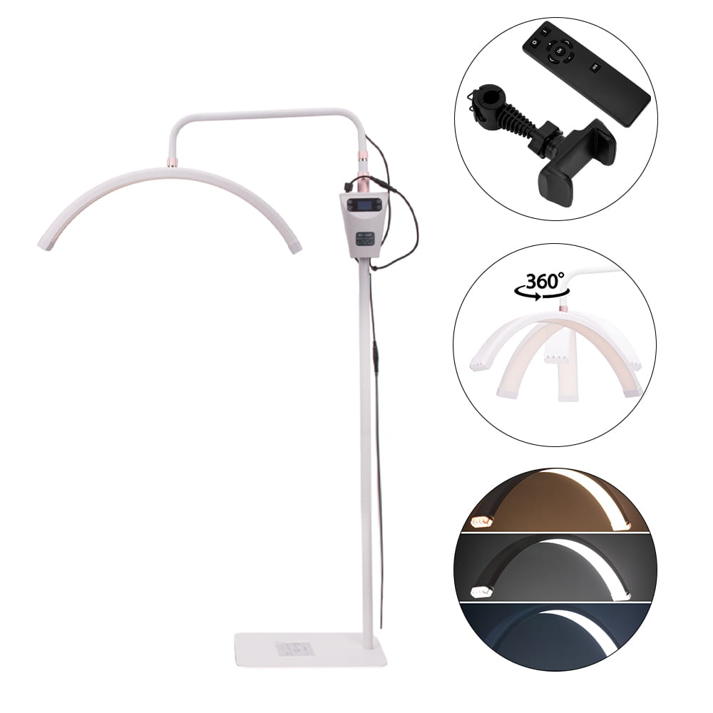 Lampa kosmetyczna LED łuk 45W podłogowa bezcieniowa biała HQ-U28