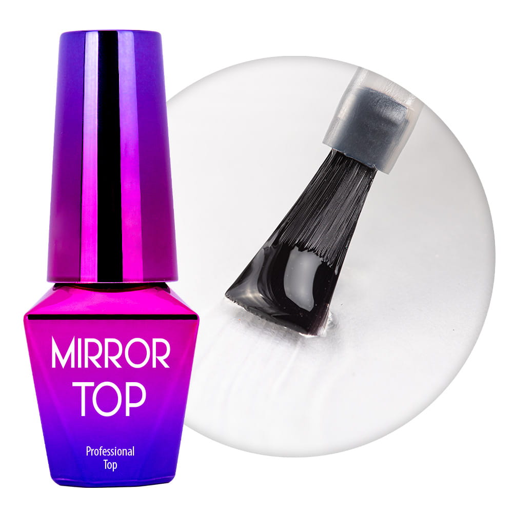 Mirror Top no wipe MollyLac top nawierzchniowy bez przemywania do wcierania pyłków Clear 10g