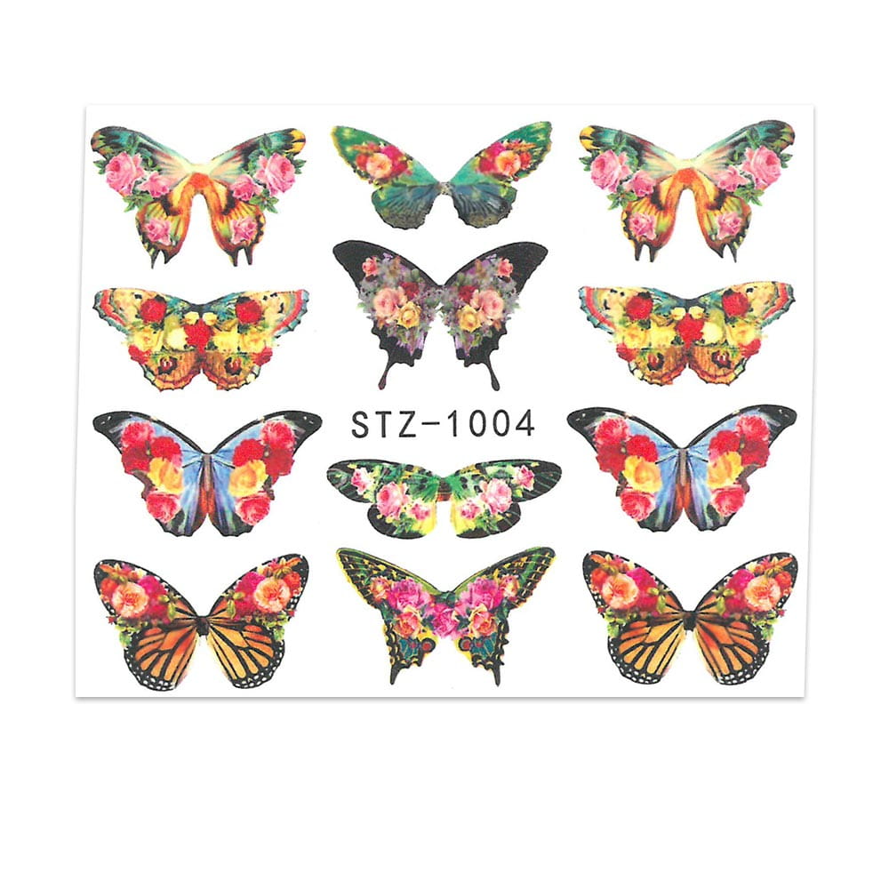 Naklejki wodne do paznokci motyle STZ-1004