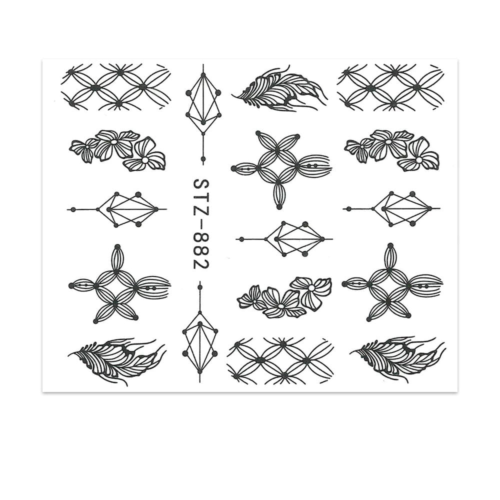 Naklejki wodne do paznokci wzory STZ-882