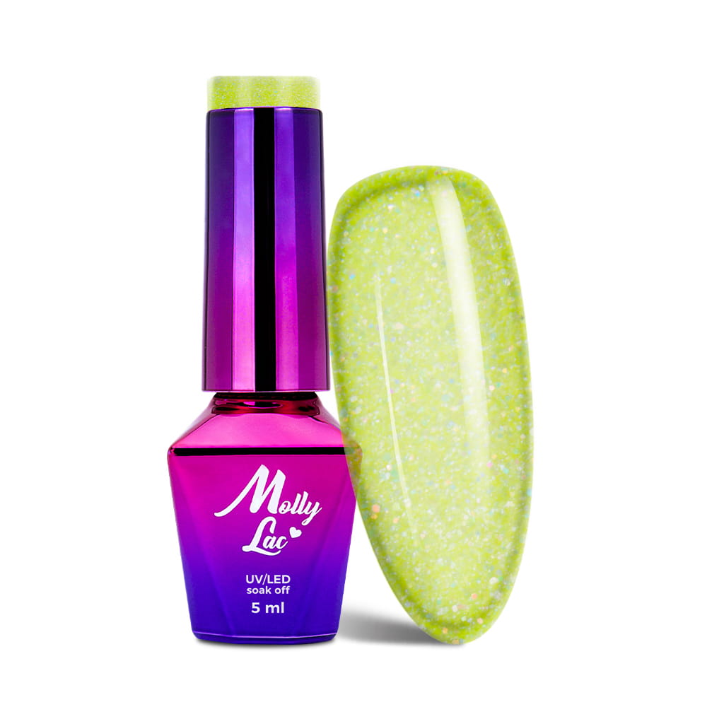 Lakier hybrydowy LED/UV Gel Polish MollyLac Fantasyland Glitter Nr 317 Party Time 5 ml