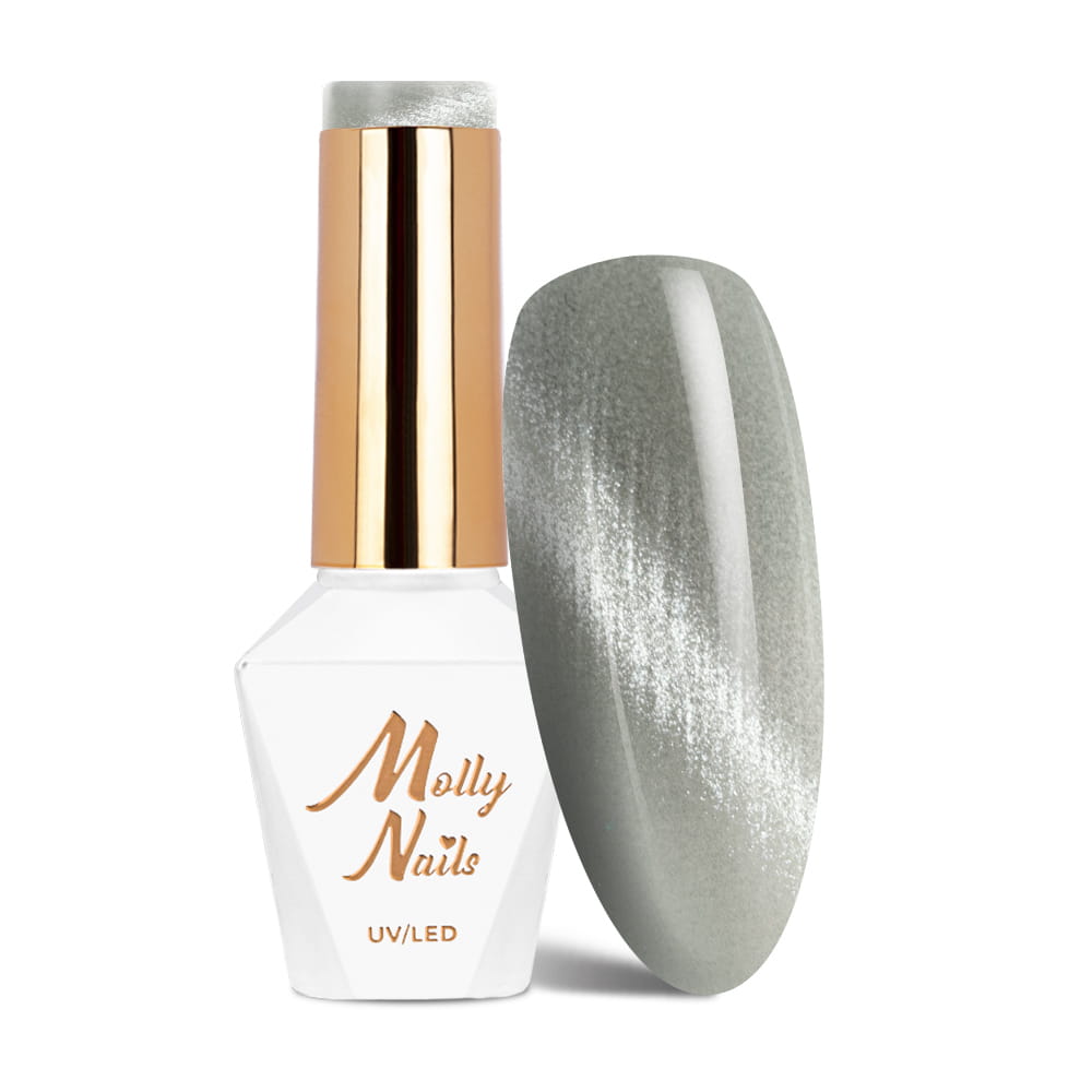 Lakier hybrydowy LED/UV Gel Polish Molly Nails Cat Eye Crystal Water HEMA/Di-HEMA Free Nr 161 8g