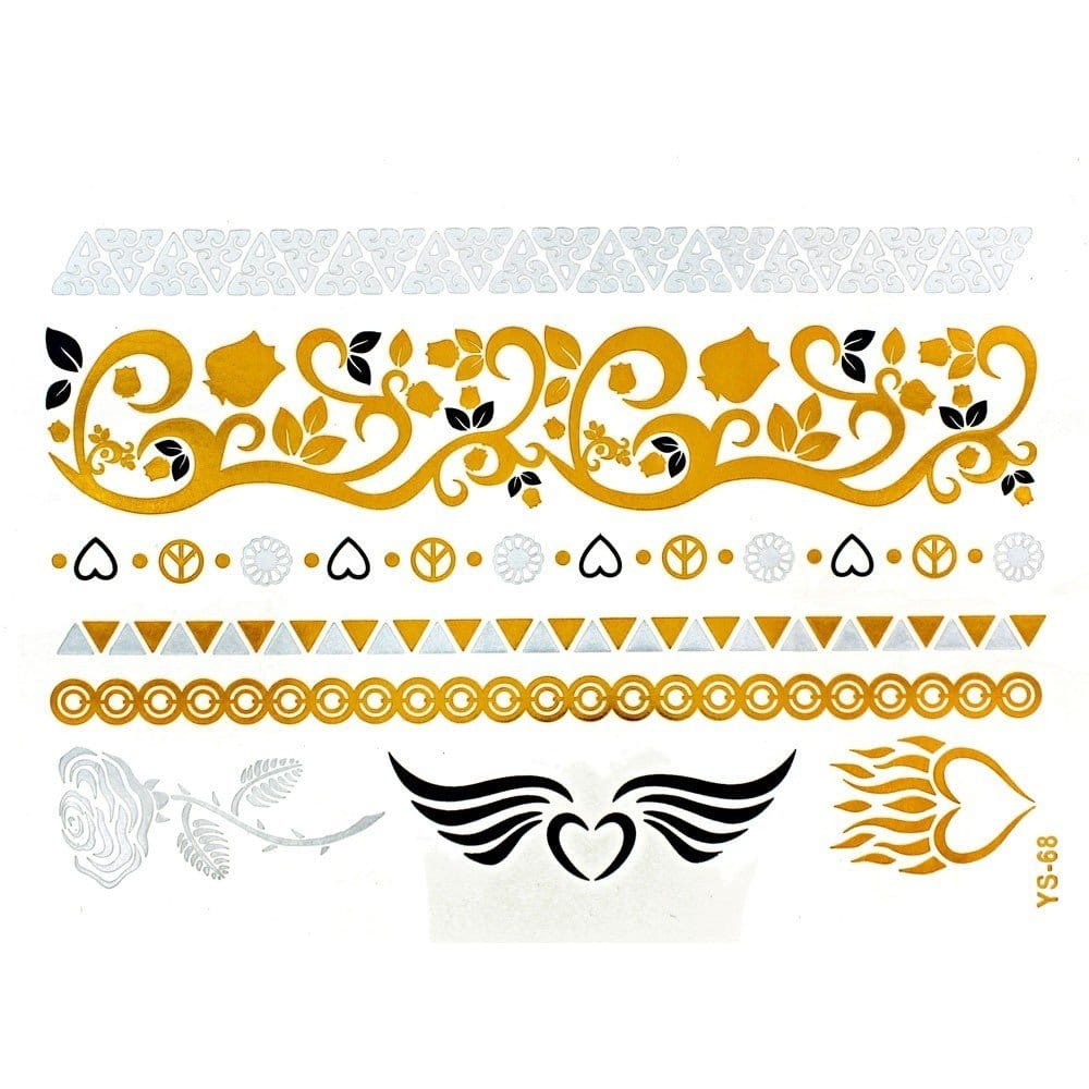 Tatuaż tymczasowy do ciała i włosów Boho arkusz 14,5 x 20 cm YS Nr 68