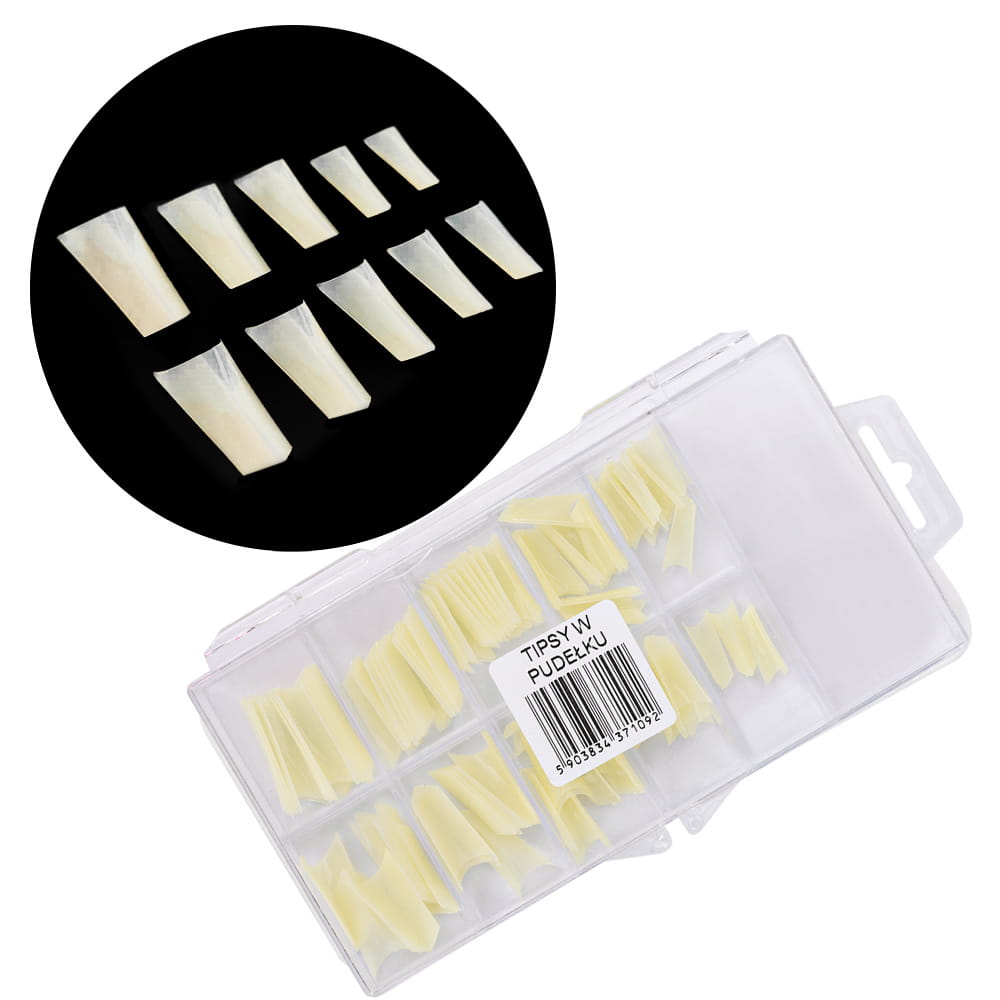 Tipsy w pudełku mleczne edge bez kieszonki 100 szt
