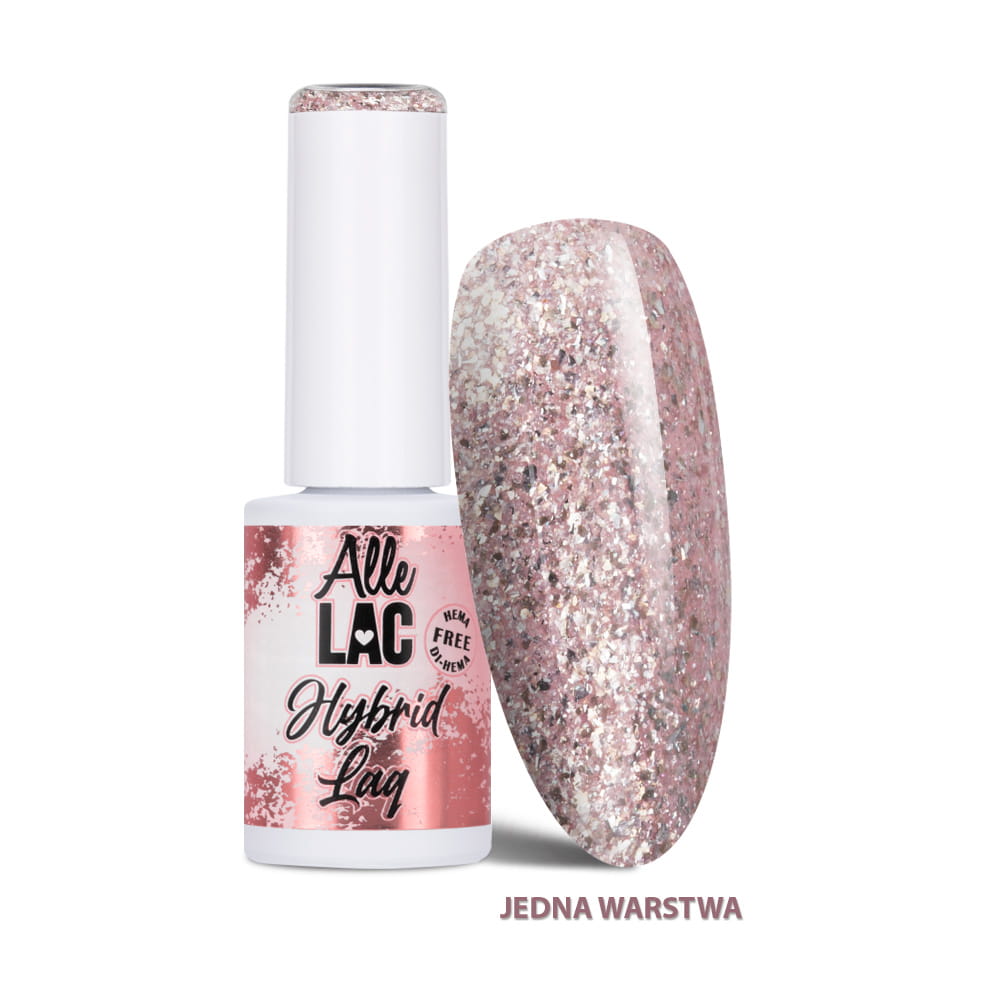 Lakier hybrydowy LED/UV Gel Polish Pinks Fairy Glitter AlleLac HEMA/Di-HEMA Free 6g