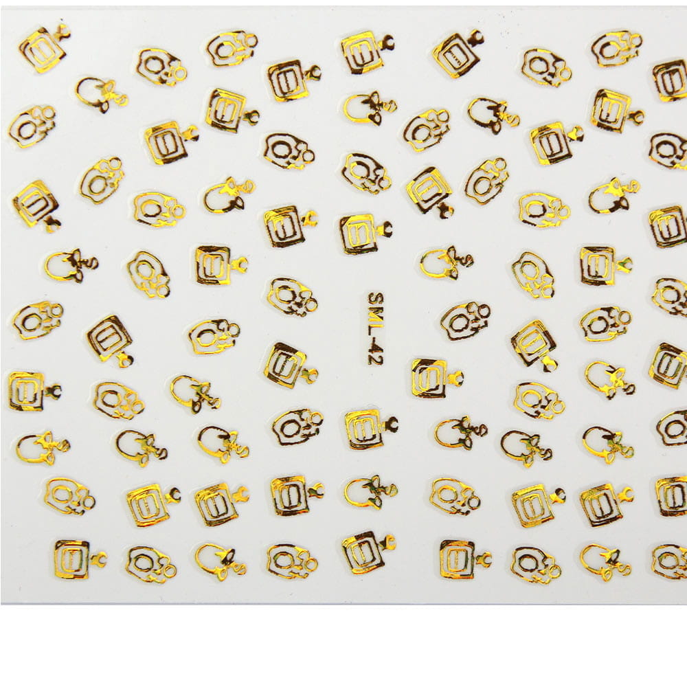 Naklejka do paznokci metaliczna złota 3d XL Nr SML 42