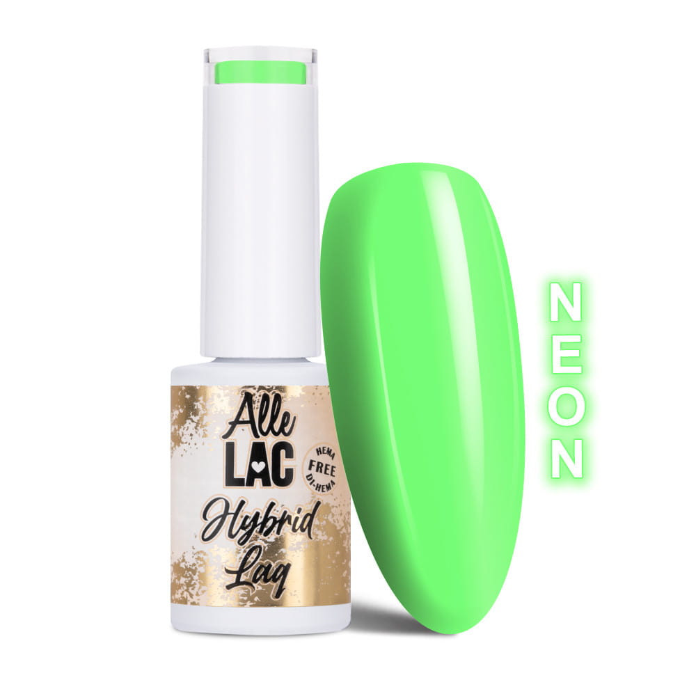 Lakier hybrydowy LED/UV Gel Polish AlleLac Over the Rainbow Nr 80 Neon HEMADi-HEMA Free 5g