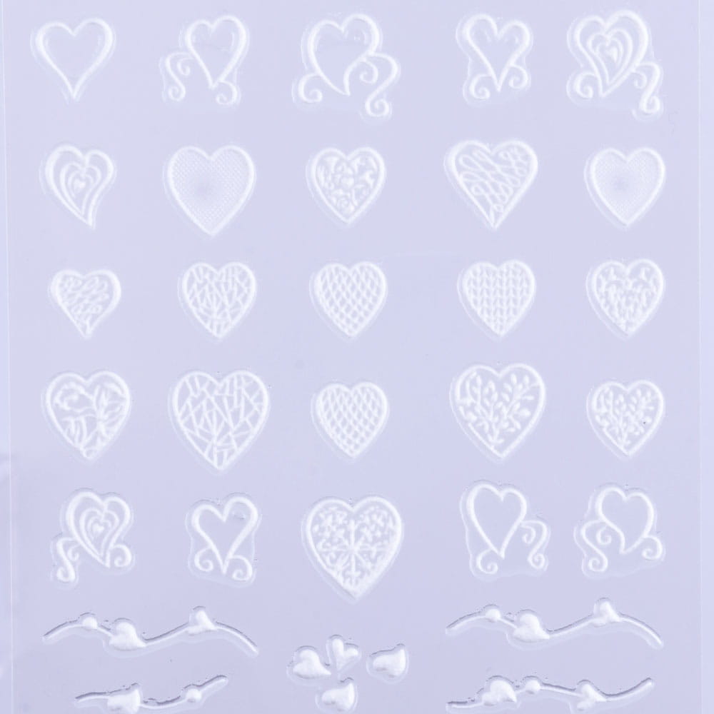 Naklejki biżuteryjne 5D samoprzylepne wypukłe akrylowe serduszka Z-D3066