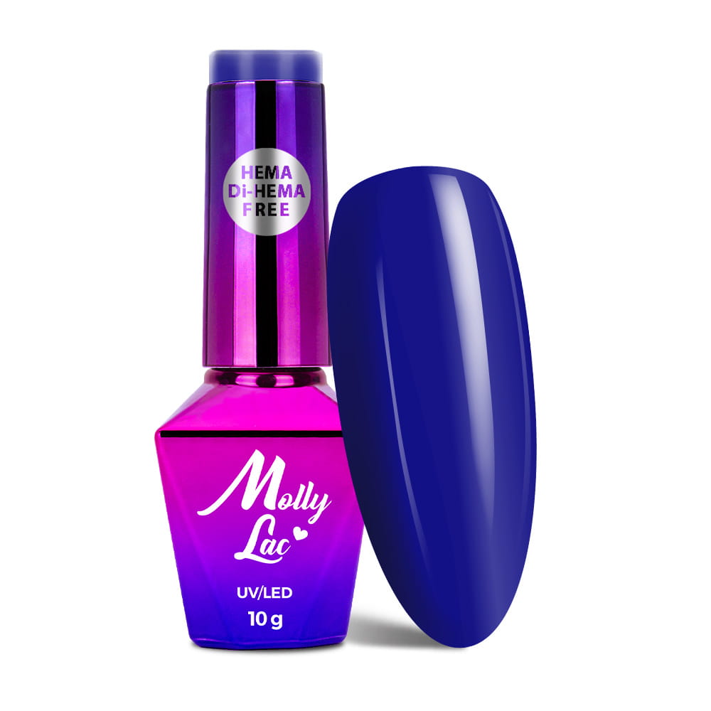 Lakier hybrydowy LED/UV Gel Polish MollyLac Power Flower Nr 727 Blue hydrangea HEMA/Di-HEMA Free 10g