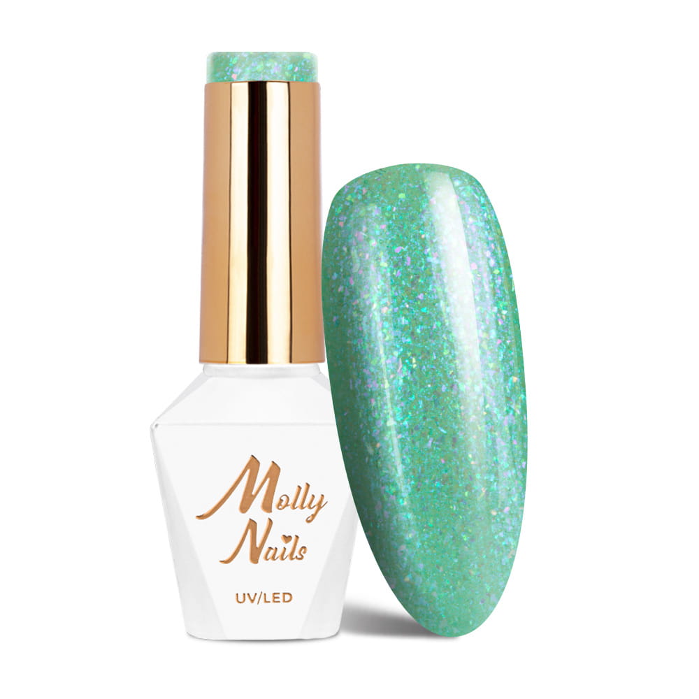 Lakier hybrydowy LED/UV Gel Polish Molly Nails Green Party Nr 83 Crazy Mint HEMA/Di-HEMA Free 8g