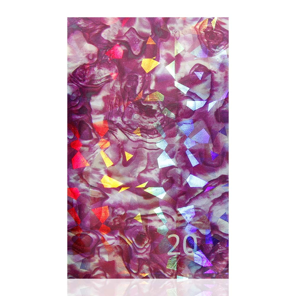 Naklejka do paznokci Laser effect samoprzylepna arkusz 8 cm x 5 cm Nr 12