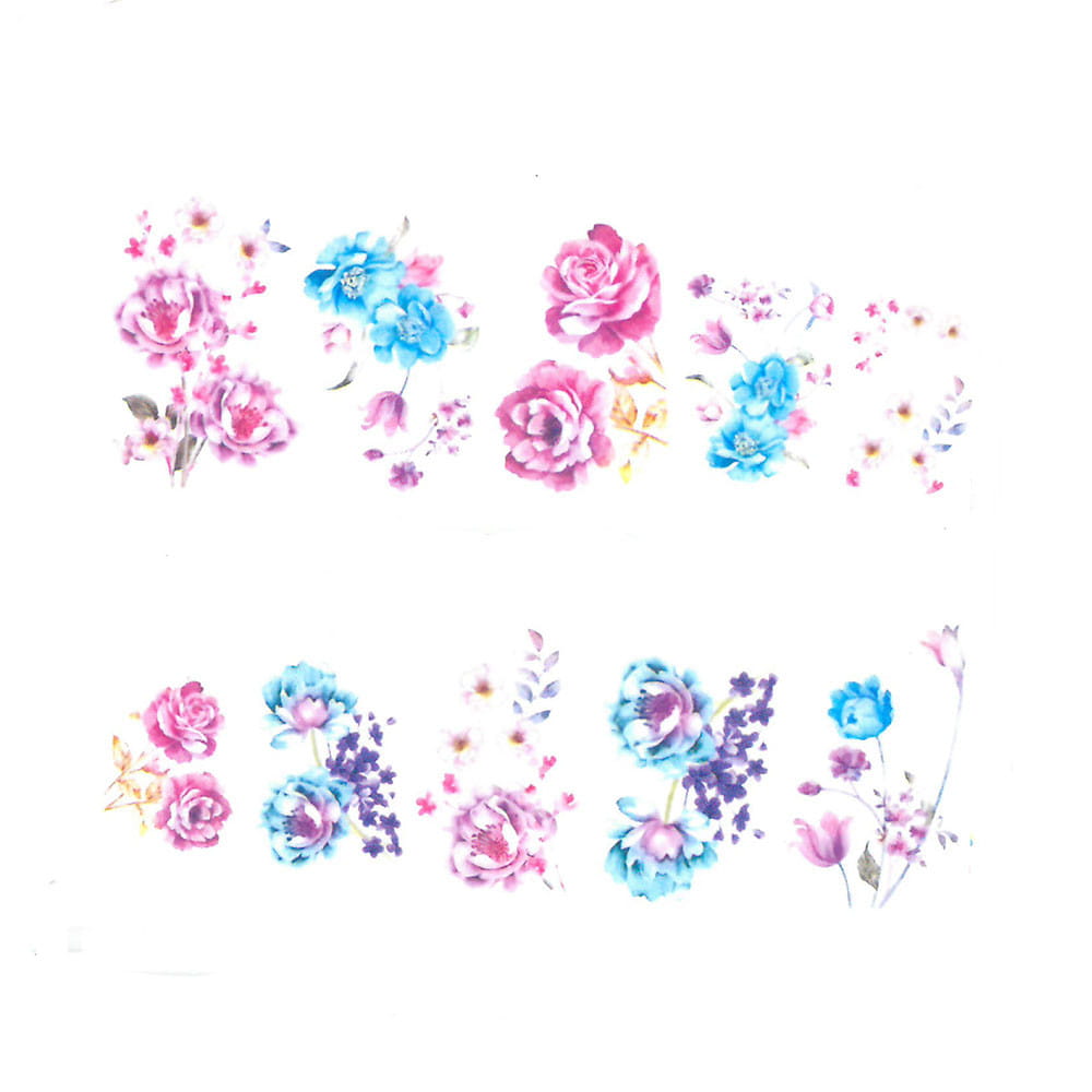 Naklejki wodne do paznokci kwiaty BN-1768