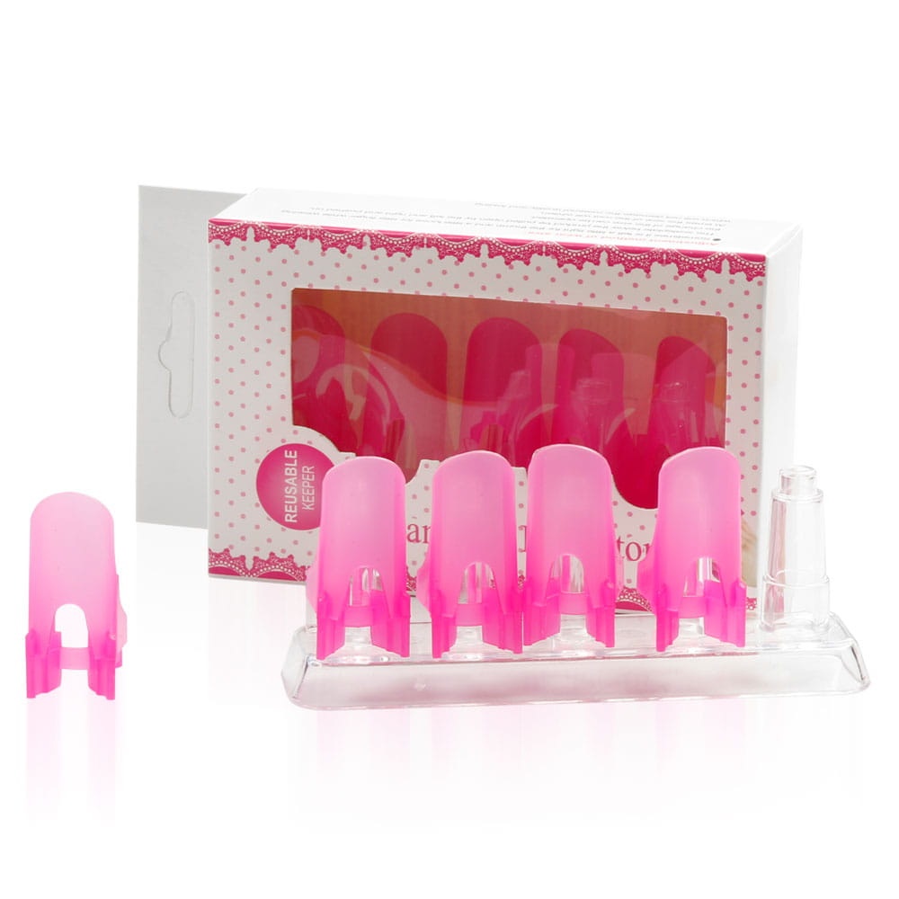 Manicure protector osłonki na pomalowane paznokcie różowe 10 szt