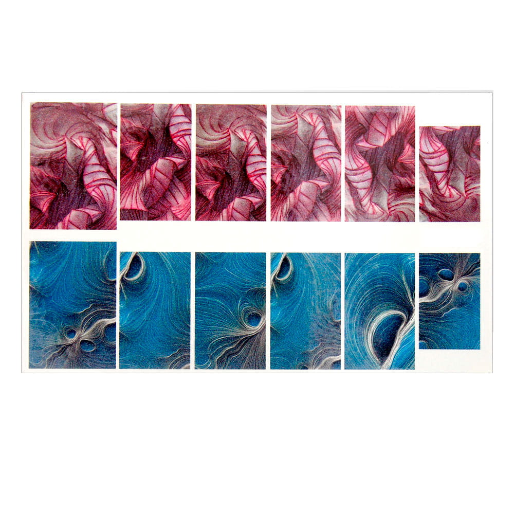 Naklejki wodne do paznokci arkusz 6,5 x 5,5cm na 10 palców Nr 725