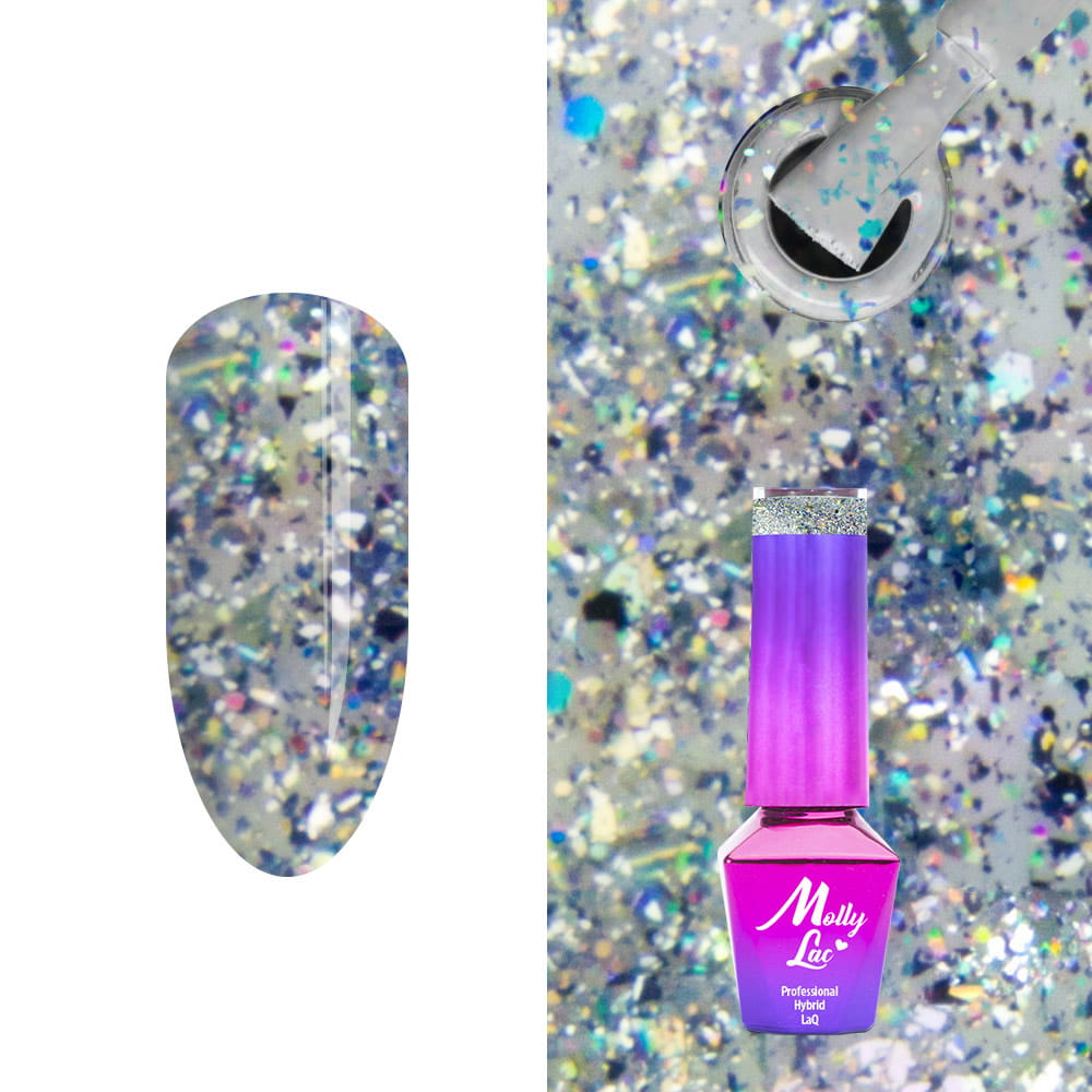 Lakier hybrydowy LED/UV Gel Polish MollyLac Luxury Limited Gem & Silver Nr 156 Be Fancy 5 ml