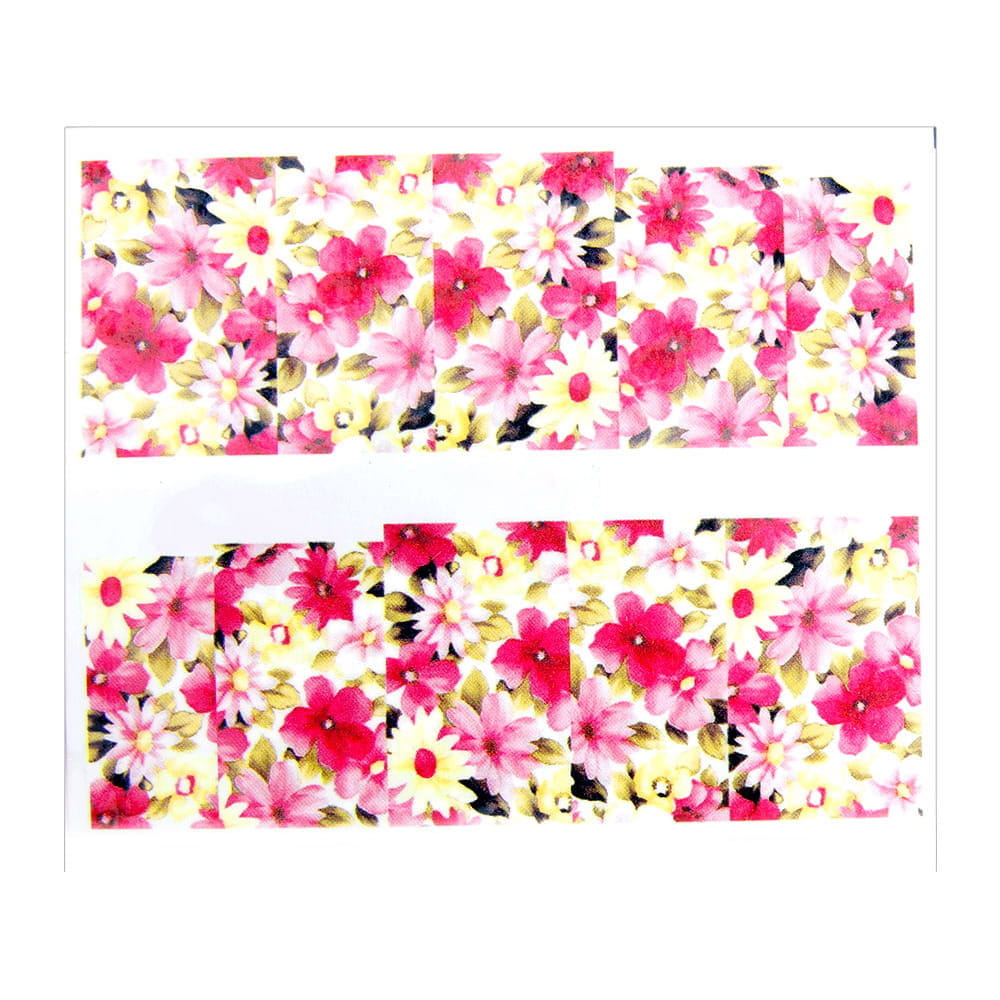 Naklejki wodne do paznokci arkusz 6,5 x 5,5 cm na 10 palców yb Nr 318