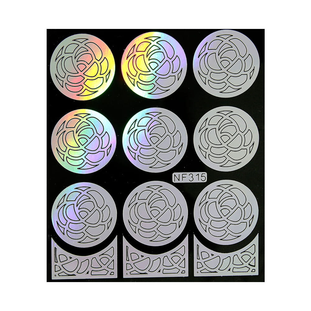 Naklejki do paznokci szablon do malowania wzorów holo Nr nf315