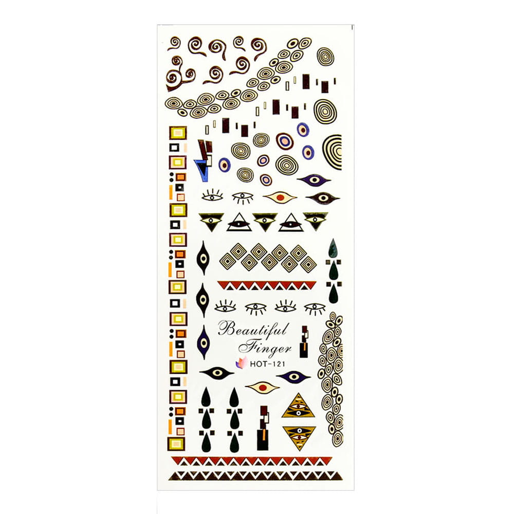 Naklejki wodne do paznokci arkusz 12,5 x 5,5 cm hot Nr 121