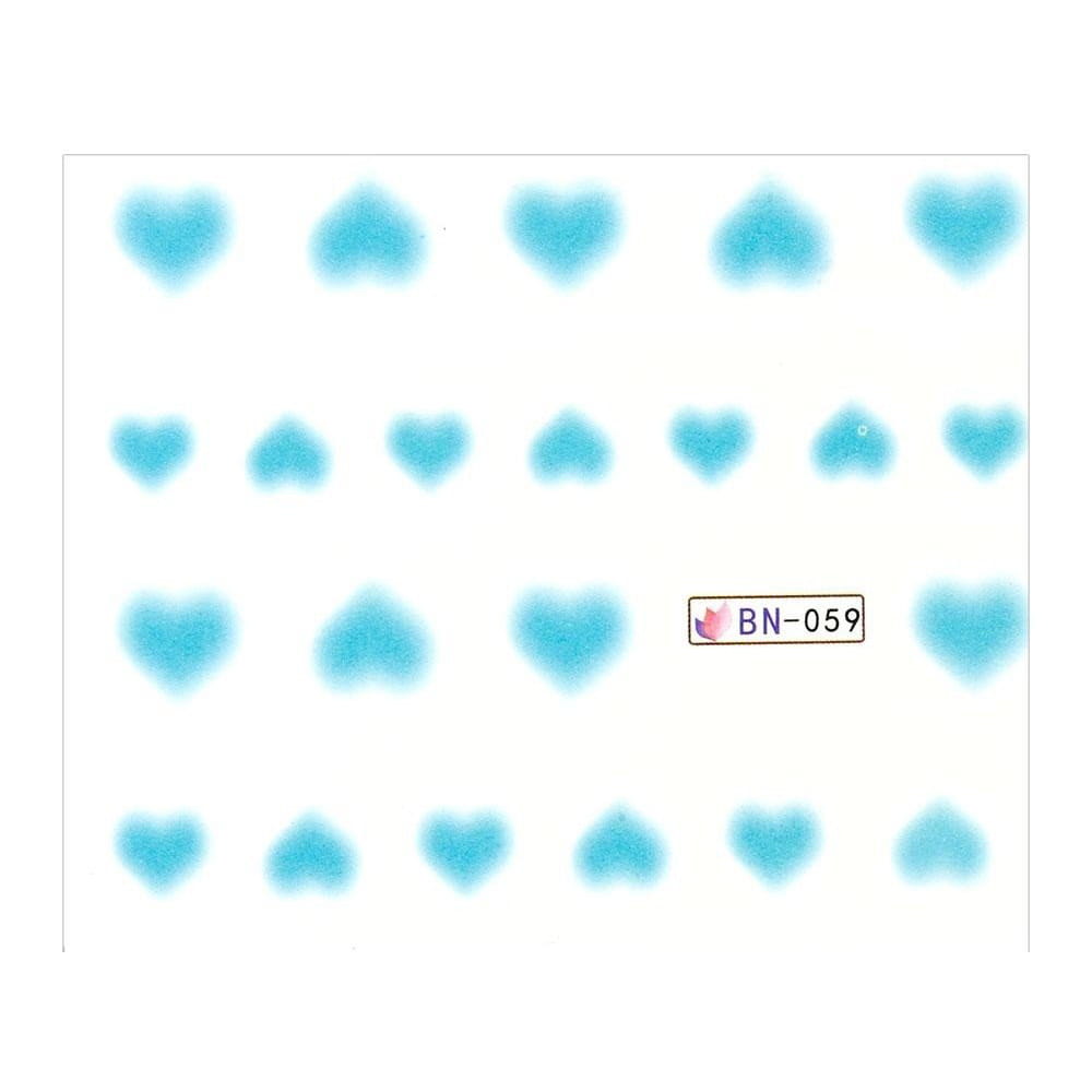 Naklejki wodne do paznokci arkusz 6,5 x 5,5 cm na 10 palców bn Nr 059