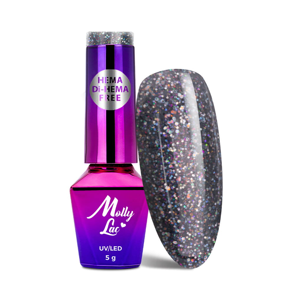Lakier hybrydowy LED/UV Gel Polish MollyLac Spotlight Nr 637 Nightingale HEMA/Di-HEMA Free 5 g