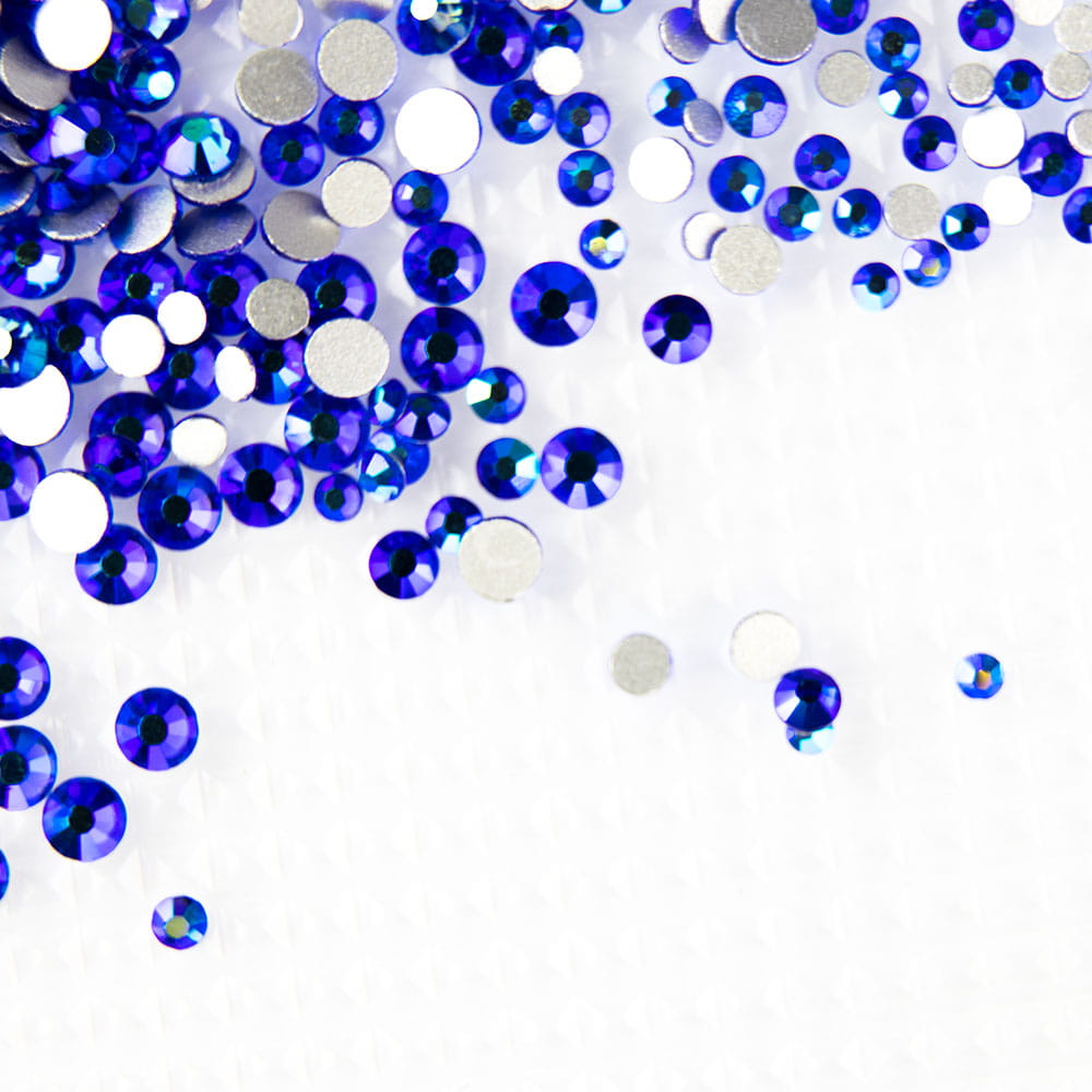 Cyrkonie do paznokci szklane Blue Zircon AB mix rozmiarów ok.1440 szt.paczka