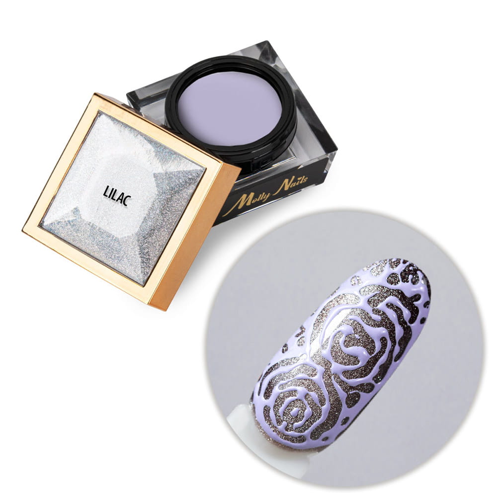 Creative Flow Color Gel - kreatywny NailArt żel do efektu topniejących, miękkich wzorów Molly Nails Lilac HEMA/Di-HEMA free 5 g