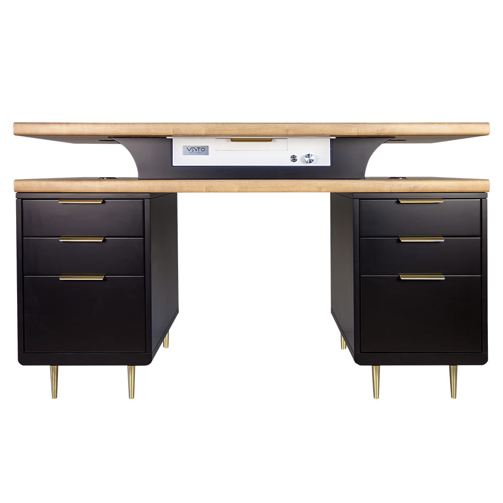 Biurko do manicure Black Caviar z pochłaniaczem Vento Pro+ by Aleksandra Sowa Falarz