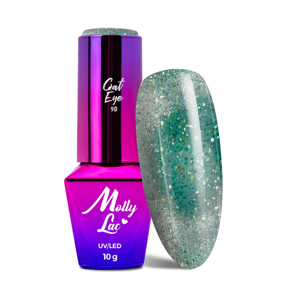 Lakier hybrydowy LED/UV Gel Polish MollyLac Cat Eye Foxy Eyes Nr 556 Eye Of The Ocean 10g
