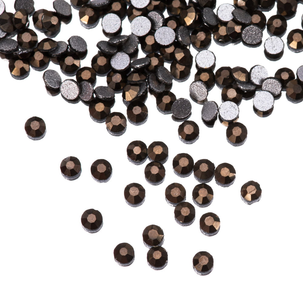Cyrkonie do paznokci szklane SS3 Jet Hematite ok.50 szt