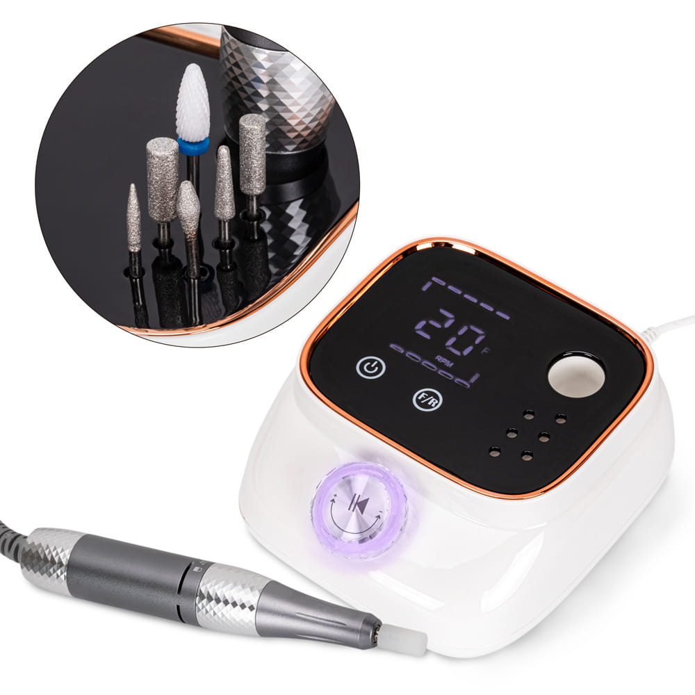 Frezarka do paznokci 50W do manicure pedicure biała 113 45 000 obrotów