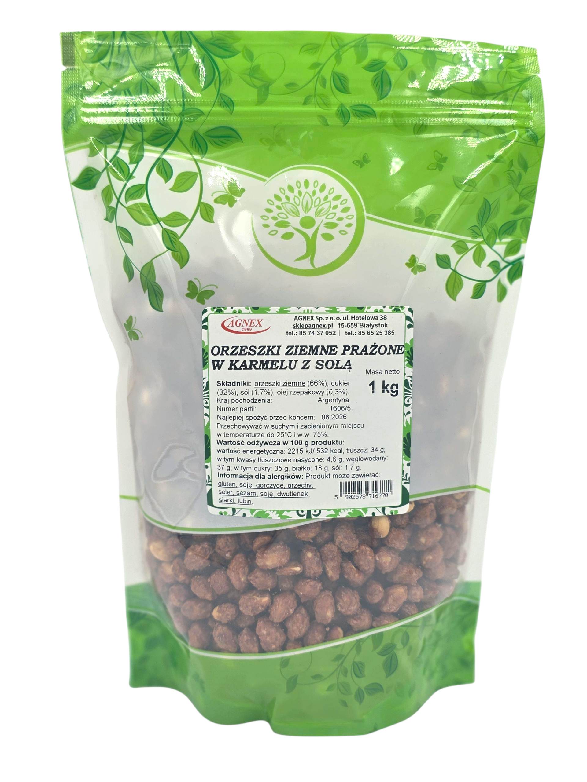 Orzeszki ziemne prażone w karmelu z solą (słony karmel) 1 kg