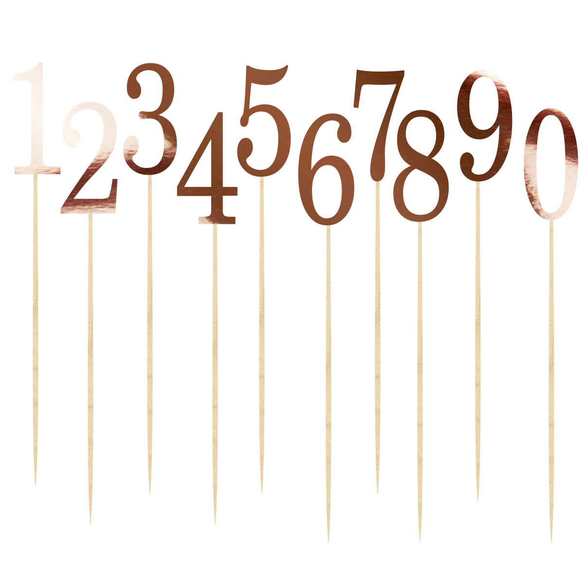 Topper numery stolika dekoracja na stół cyfra 0-9 różowo złota pik na tort lustro