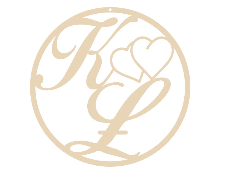 Obręcz koło do łapacza snów, makramy Ślub z inicjałami 25cm