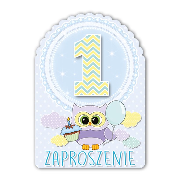 Zaproszenie na 1 urodziny, Roczek, dla chłopca, 1 szt.