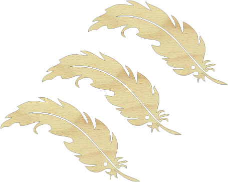 Drewniana zawieszka Łapacz snów Baza do makramy Piórko Piórka 3 szt.