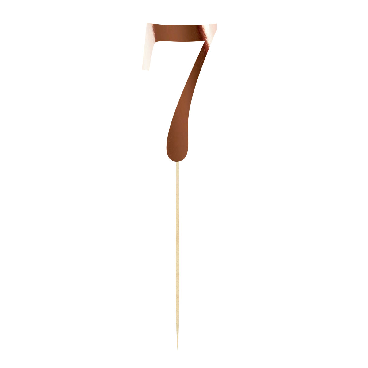 Topper na urodziny cyfra 7 dekoracja na tort pik lustrzane różowe złoto