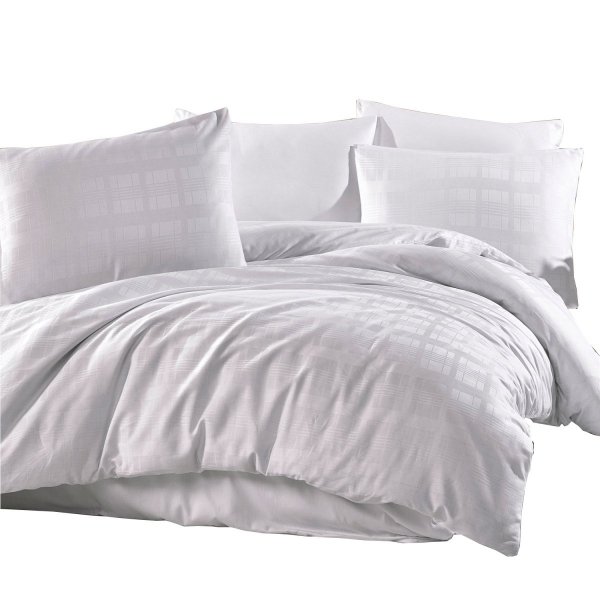 Pościel satynowa DARYMEX kolekcja SATYNLOVE Exclusive 160x200 + 2x70x80 wz. MARSELA WHITE