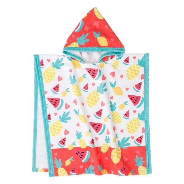 Ręcznik kąpielowy poncho 60x60 wz. Owoce