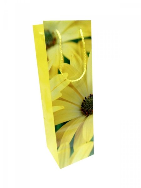 Ozdobne opakowanie, torebka na prezent "butelka" 12x35cm wz. Kwiatki 0