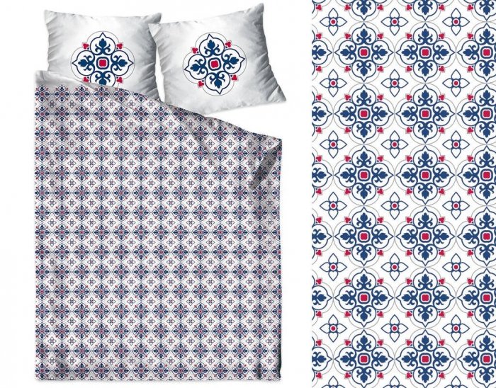 Pościel satynowa GRENO Gold Collection 160x200 wz. Dona Ana Czerwona