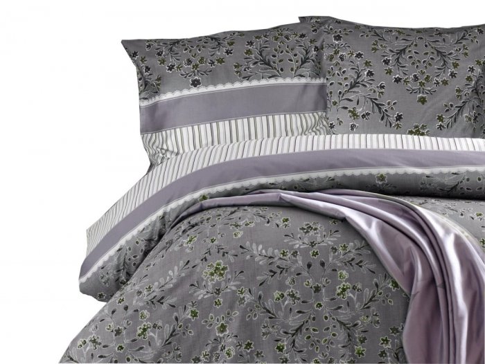 Pościel satynowa DARYMEX kolekcja EXCLUSIVE 160x200 + 2x70x80 wz. CLAUDIA GREY